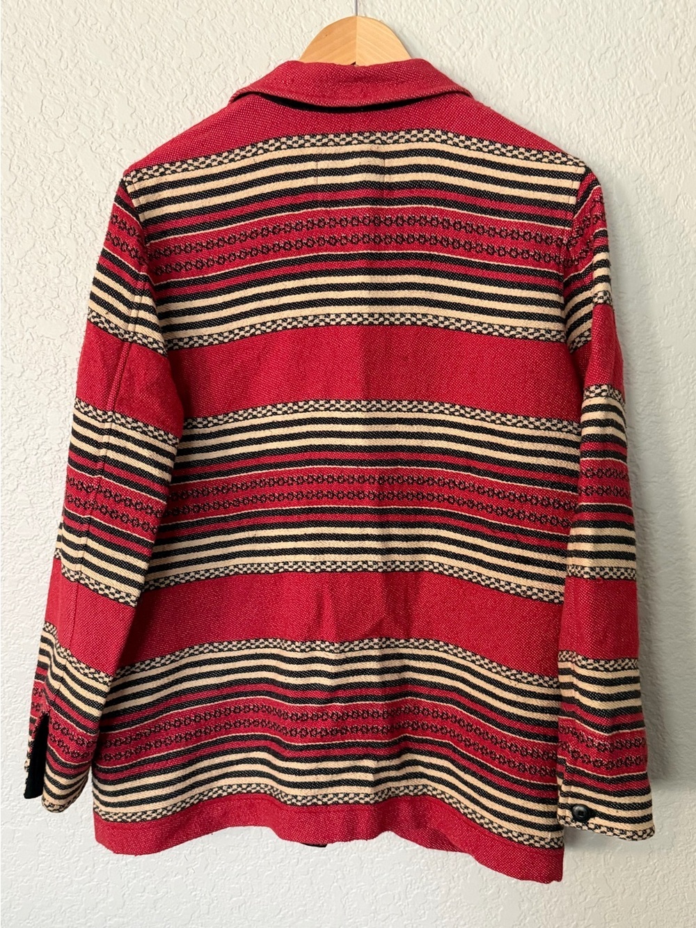 Ralph Lauren Black Label Red Striped Pea Coat Safari Outfitters Size Large - Picture 4 of 8